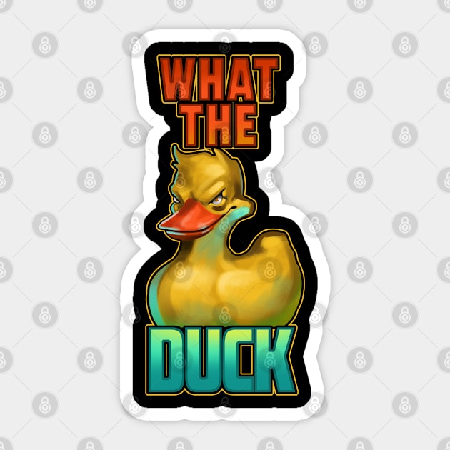 Cute Rubber Duck What The Duck Sticker by Schimmi